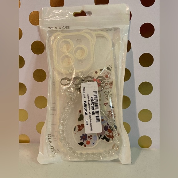NEW🔥A1Case iPhone 14 Pro Protective Trendy Bear/Floral Clear With Wrist Strap - Picture 8 of 9